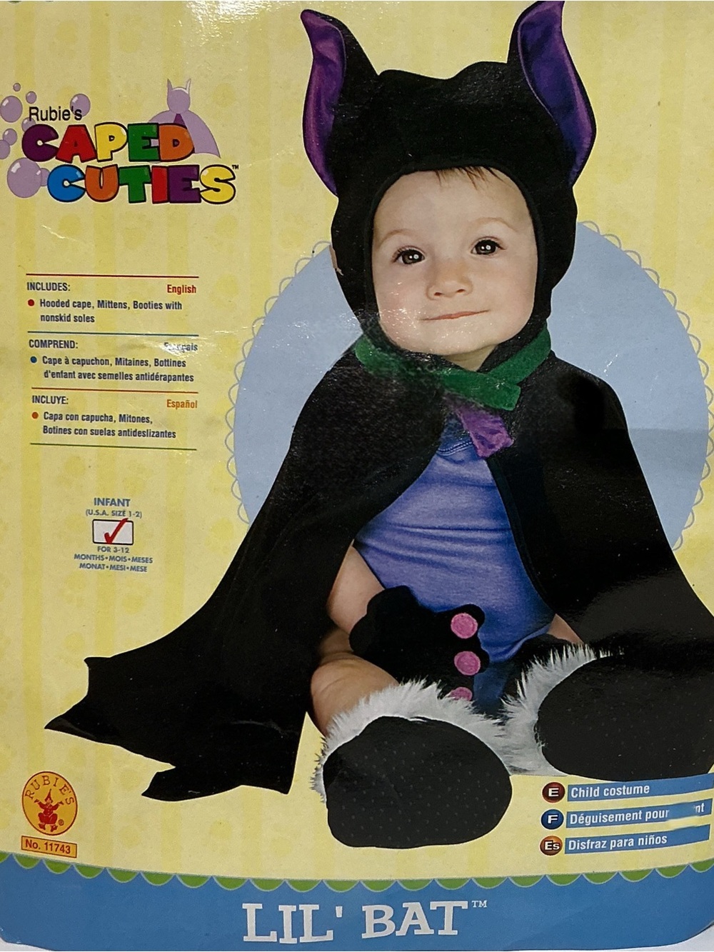 RUBIES CAPED CUTIES Lil' Bat Costume Size: Infant 3-12 Months